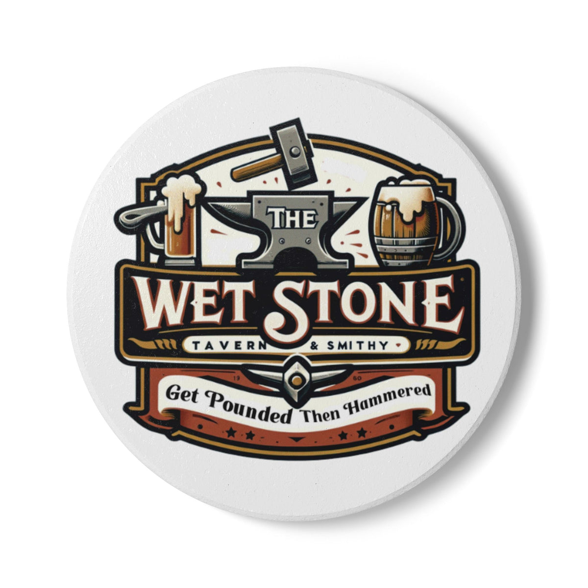 Wet Stone COM Ceramic Coaster