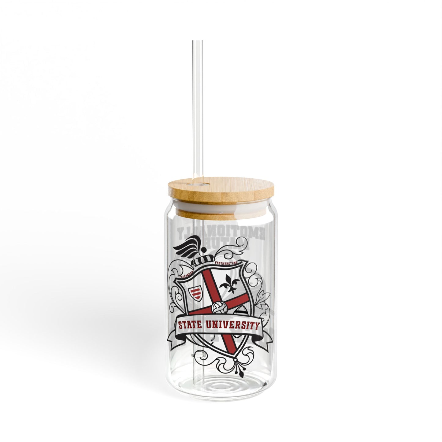 Emotionally Mature Puckboys Sipper Glass, 16oz 16oz Glass height, in 5.28 Glass diameter, in 2.97 Straw length, in 9.06 Quench your thirst in style with our 16oz Sipper Glass. Made from clear tempered glass, it's durable, sleek, and perfect for refreshing