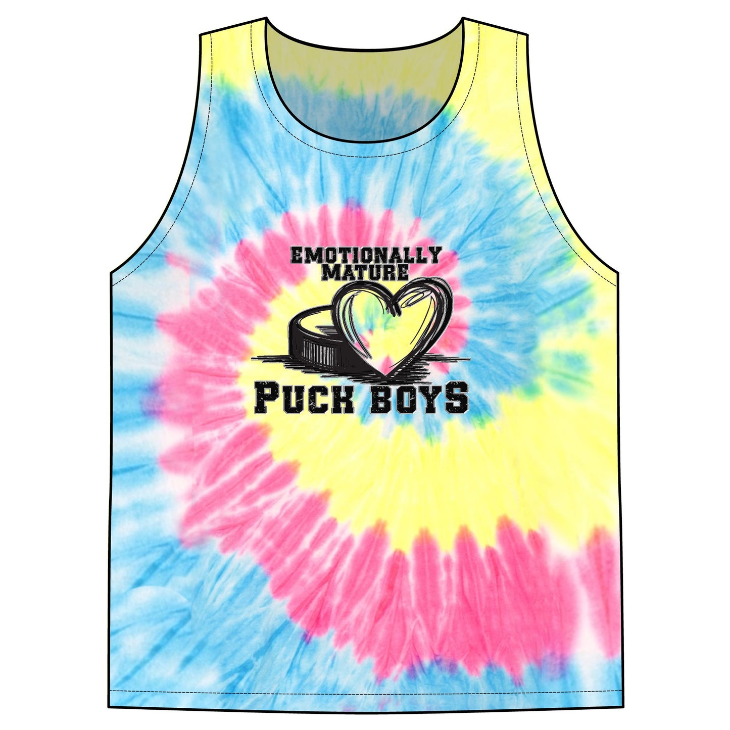 Emotionally Mature Puck Boys Unisex Tie-Dye Tank Top