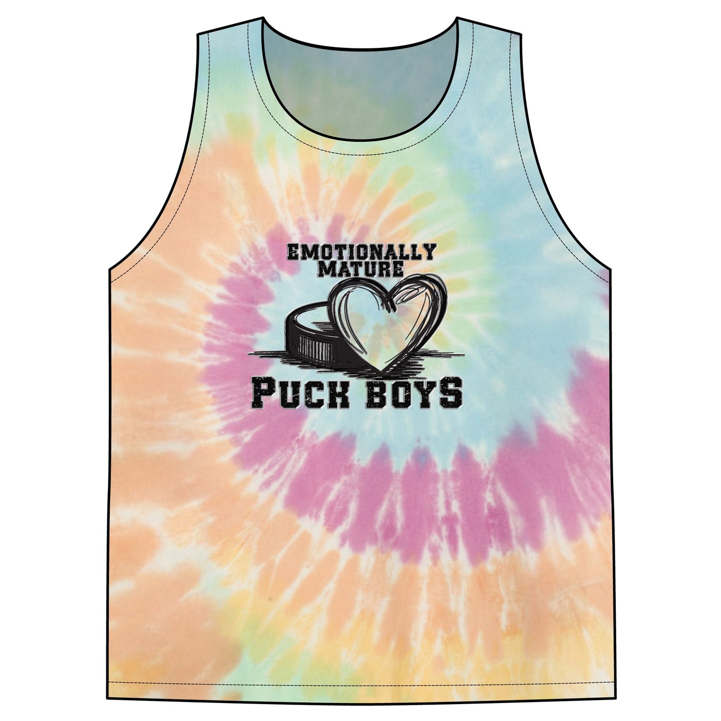 Emotionally Mature Puck Boys Unisex Tie-Dye Tank Top