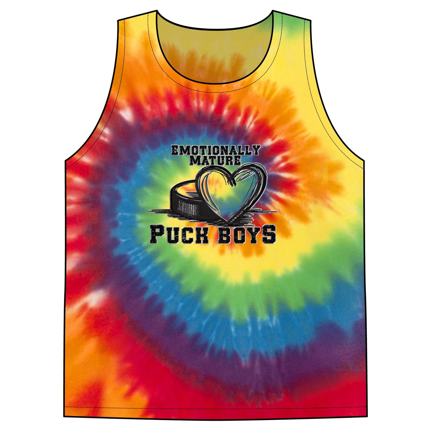Emotionally Mature Puck Boys Unisex Tie-Dye Tank Top