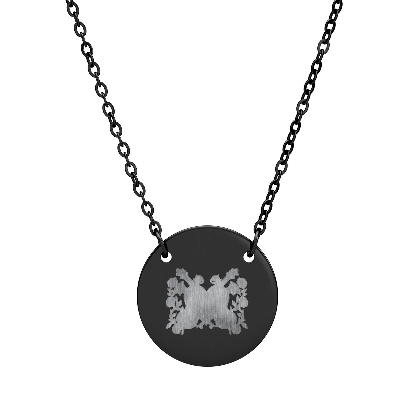 Darkness Falls Logo Circle Necklace Engraved 