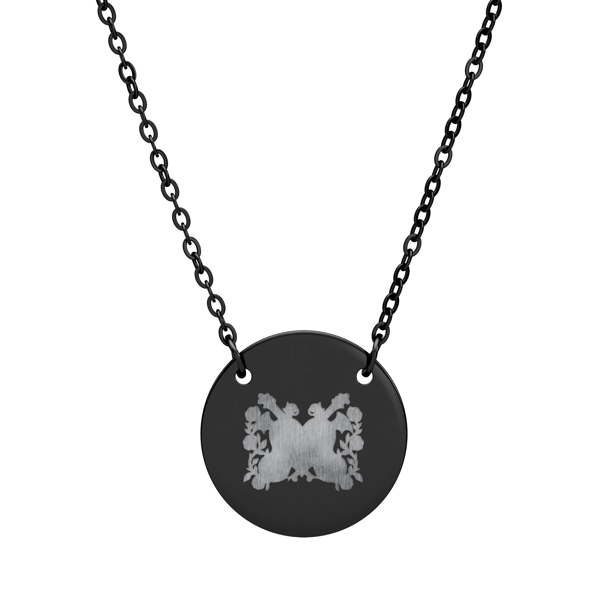 Darkness Falls Logo Circle Necklace Engraved 