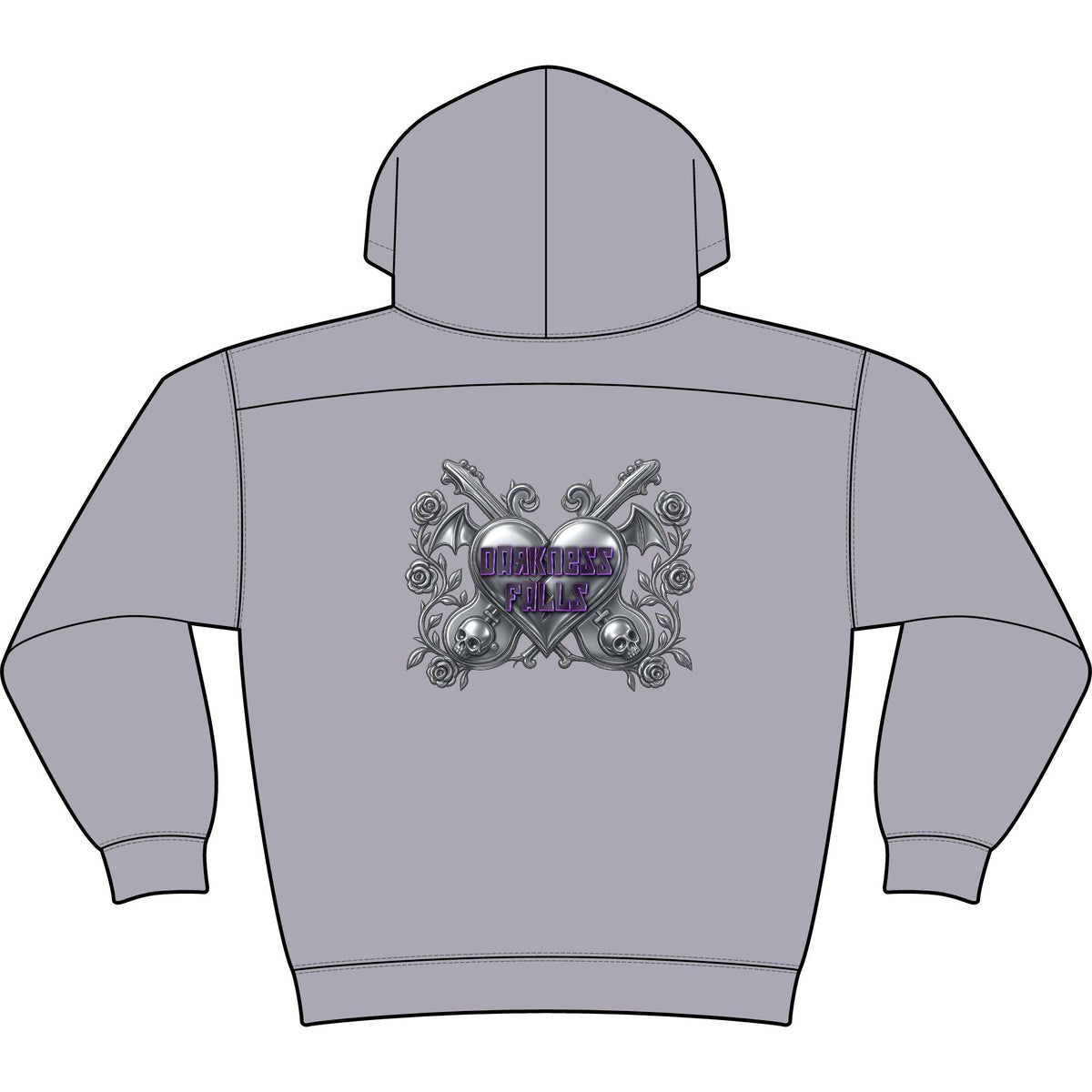 Darkness Falls COM Lace Up Pullover Hooded Sweatshirt