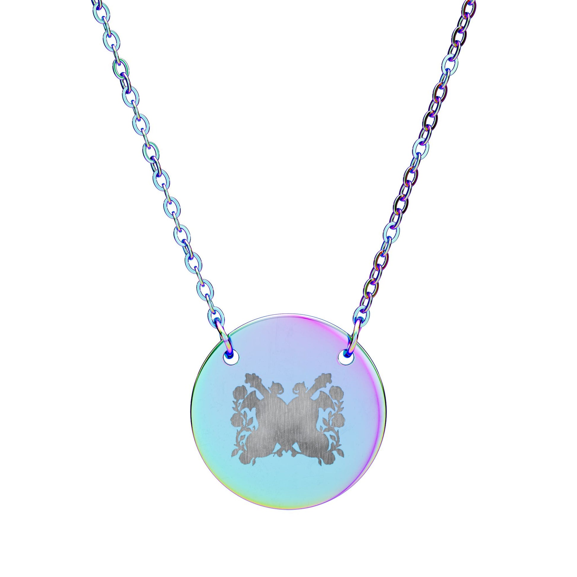 Darkness Falls Logo Circle Necklace Engraved 
