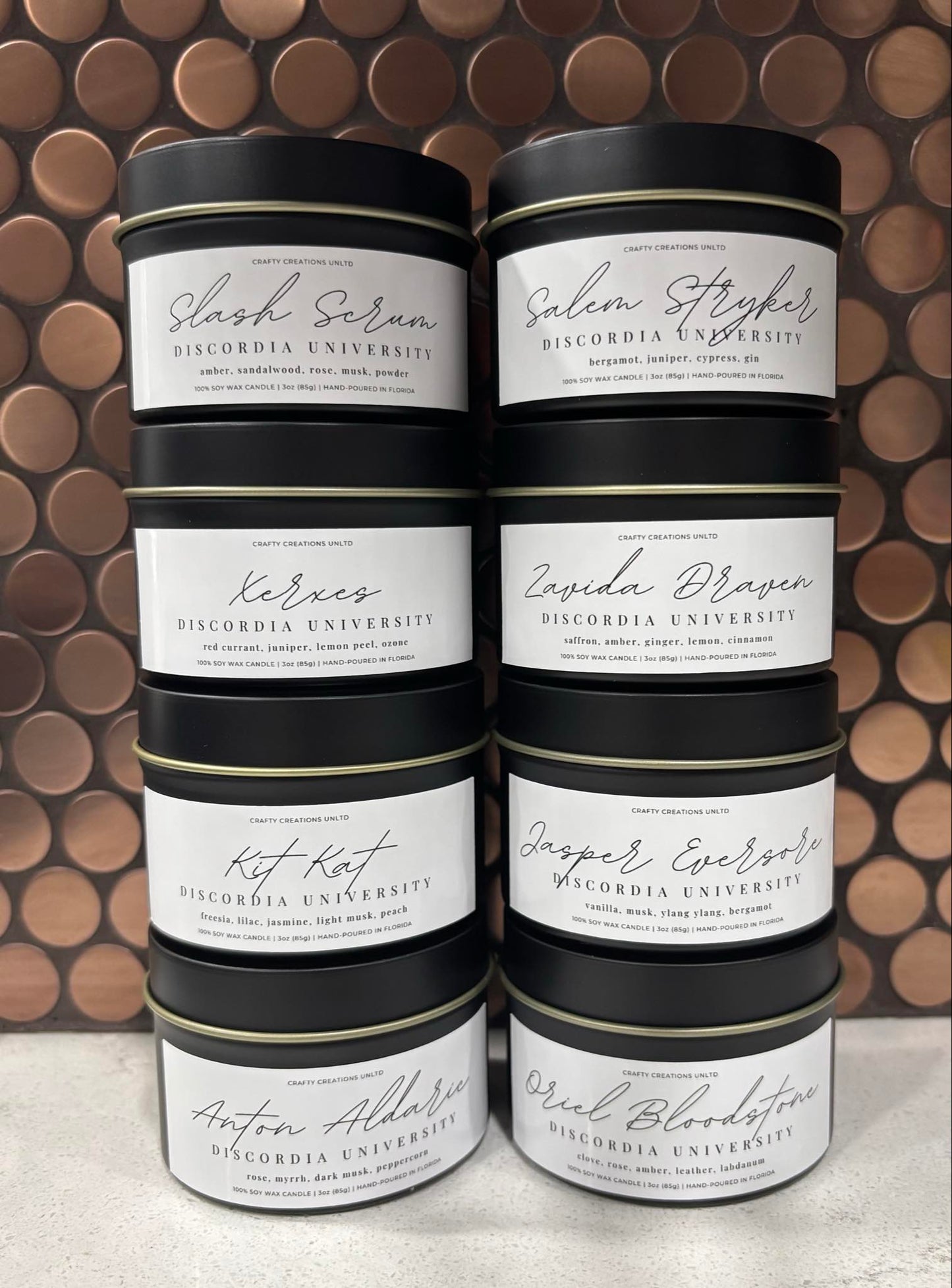 Discordia University Character Candles